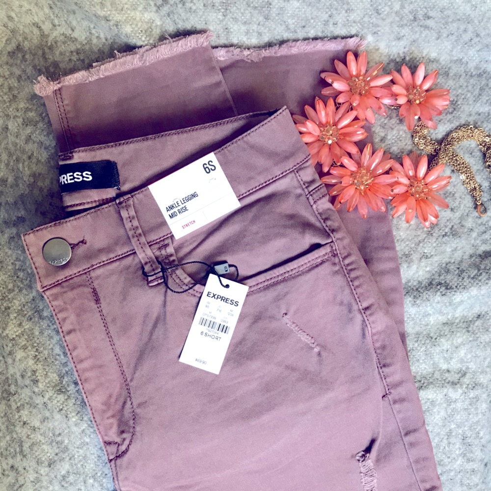 Express ankle legging mid rise stretch jeans